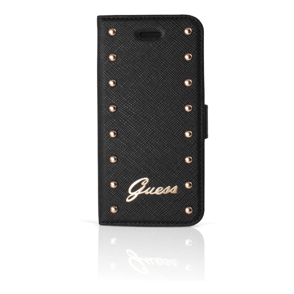 Guess Studded funda libro de cuero negra para iPhone 6 Plus 5.5 "