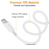 Cable USB-C Original Xiaomi 5A/50W Turbo Charge Soportado - Blanco - Bulk