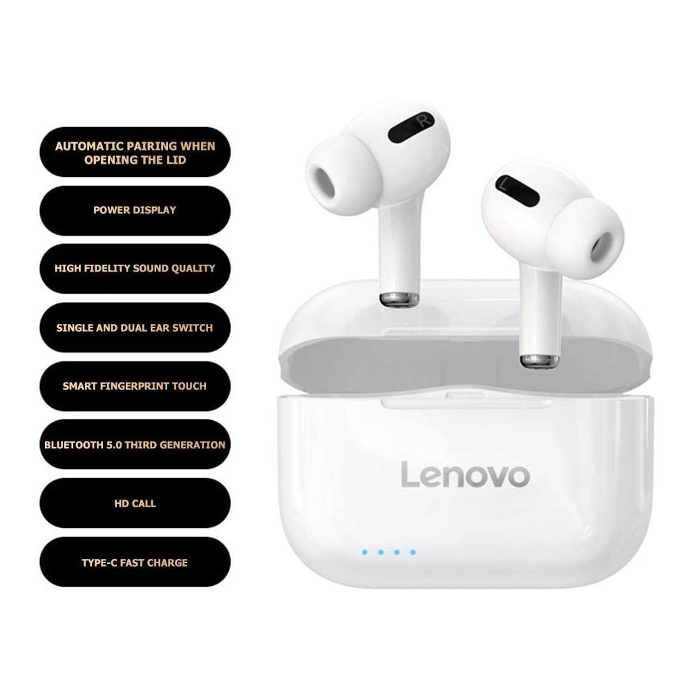 copy of Lenovo - Auriculares estéreo inalámbricos Bluetooth LivePods LP1S TWS, HiFi, con micrófono, para iOS y Android - Negro