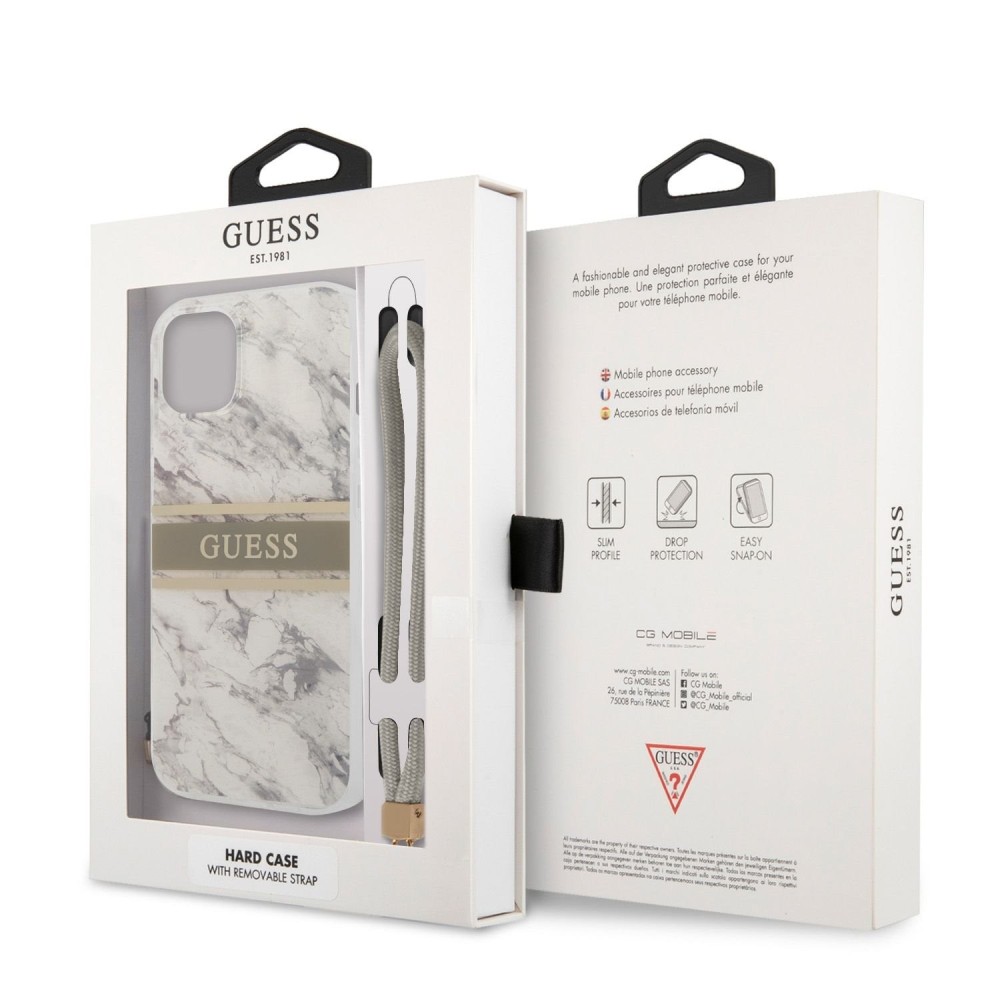 Carcasa Guess Silicona Marble Stripe para iPhone 13 Mini Gris