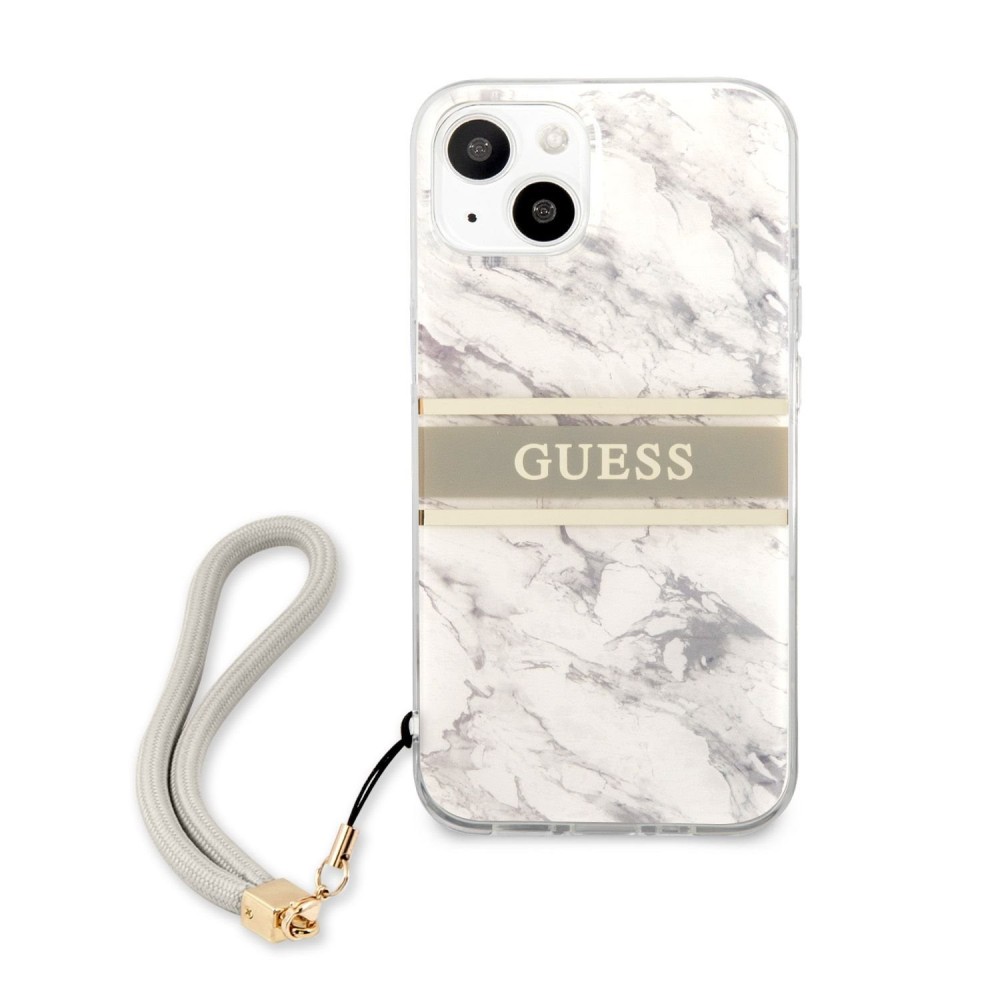 Carcasa Guess Silicona Marble Stripe para iPhone 13 Mini Gris