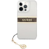 Guess GUHCP13LKB4GBR - Carcasa para iPhone13 Pro / 13 6,1", Transparente, 4G, Color marrón