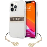 Guess GUHCP13LKB4GBR - Carcasa para iPhone13 Pro / 13 6,1", Transparente, 4G, Color marrón