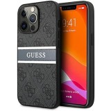 Guess GUHCP13L4GDGR - Funda para iPhone 13 Pro / 13 6,1", diseño de Rayas, Color Gris