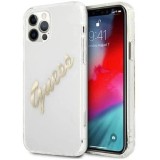 Guess Carcasa Vintage Script Gold Logo para iPhone 12 Pro Max Transparente Guess Carcasa Vintage Script Gold Logo para iPhone 12 Pro Max Transparente