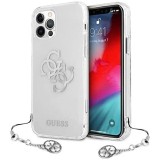 Carcasa Guess con Charms Plateado para iPhone 12 Pro MAX 6.7 Transparente