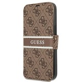 Guess Carcasa para iPhone 13 Mini 5,4", diseño de rayas, color marrón