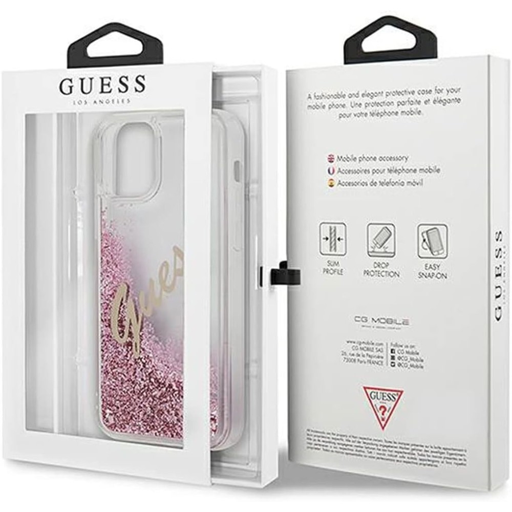 FUNDA GUESS VINTAGE GLITTER GRADIENT PARA IPHONE 12 MINI ROSA