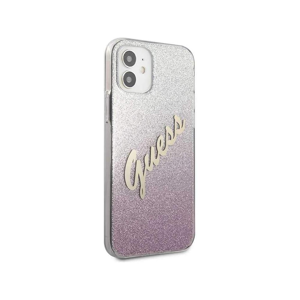 FUNDA GUESS VINTAGE GLITTER GRADIENT PARA IPHONE 12 MINI ROSA