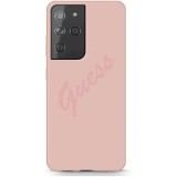 Guess GUHCS21LLSVSPI - Funda para S21 Ultra G998, Silicona Rosa Guess GUHCS21LLSVSPI - Funda para S21 Ultra G998, Silicona Rosa