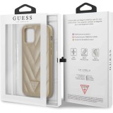 Guess GUHCP12SPUVQTMLBE V-Quilted Collection - Funda para Iphone 12 Mini Dorado