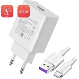 Cargador de Red Super Charge 40W + Cable USB Tipo C para Huawei P40 Lite, P40 Pro, P30 Pro, Mate 40