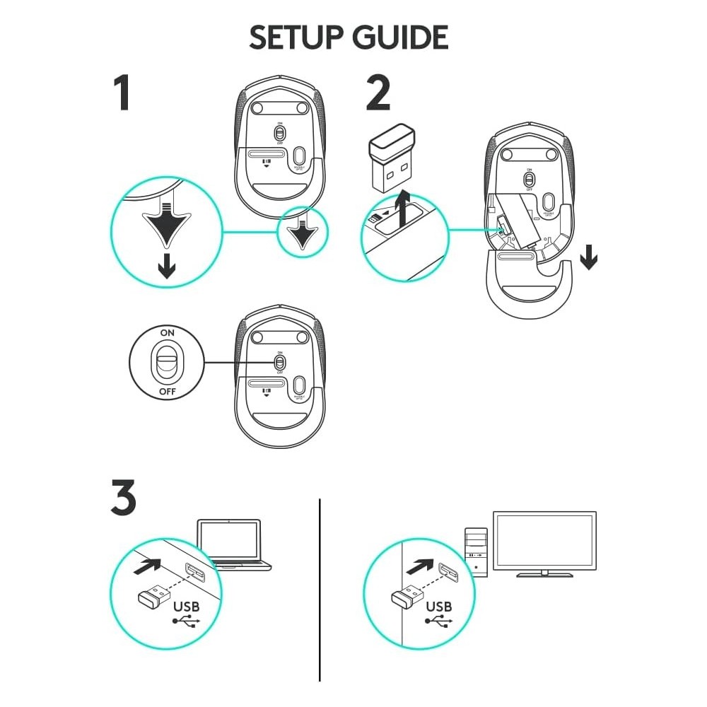 Logitech B170 - Ratón inalámbrico, color negro