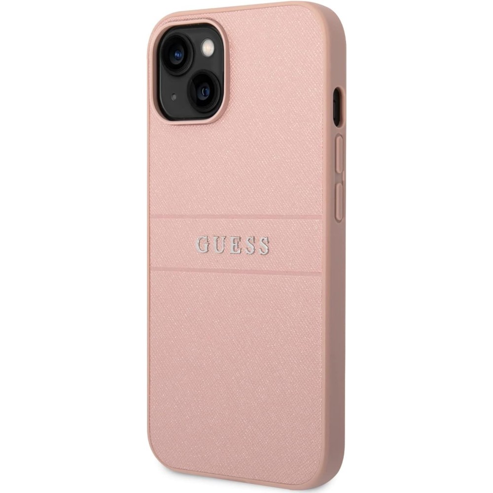 Case Guess GUHCP14SPSASBPI para Apple iPhone 14 6,1" rosa Saffian