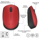 Logitech M171 Ratón inalámbrico para PC, Mac, portátil, 2,4 GHz con minireceptor USB, seguimiento óptico, ambidiestro, Rojo Logitech M171 Ratón inalámbrico para PC, Mac, portátil, 2,4 GHz con minireceptor USB, seguimiento óptico, ambidiestro, Rojo