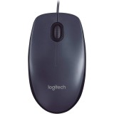 Logitech M90 Ratón con Cable USB, Seguimiento Óptico 1000 DPI, Ambidiestro, PC, Mac, Portátil, Negro