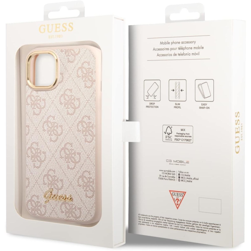 Guess - Funda para iPhone 14 Plus en Color Rosa