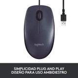Logitech, USB, B100 Ratón con Cable, 3 Botones, Seguimiento Óptico, Ambidiestro, PC/Mac/Portátil/Chromebook. Logitech, USB, B100 Ratón con Cable, 3 Botones, Seguimiento Óptico, Ambidiestro, PC/Mac/Portátil/Chromebook.