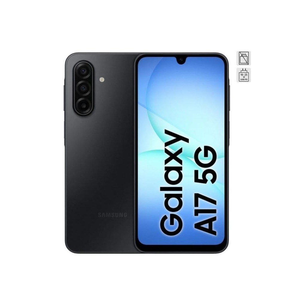 Samsung Galaxy A17 5G 4GB 128GB 6.7" Super AMOLED Móvil con IA y Batería Larga Duración Negro Samsung Galaxy A17 5G 4GB 128GB 6.7" Super AMOLED Móvil con IA y Batería Larga Duración Negro