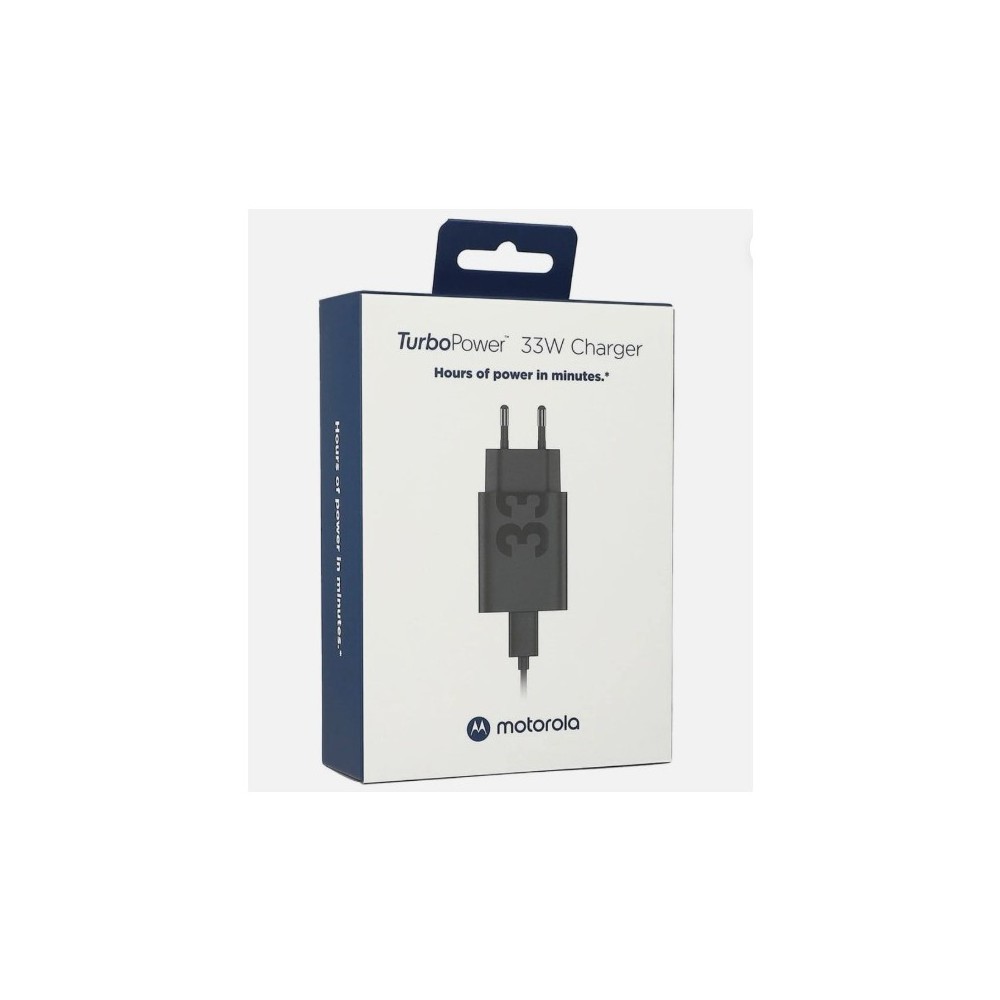 Cargador de pared Motorola, 33 W, 3 A, 1 USB-A, con cable USB-C, negro PG38C06448