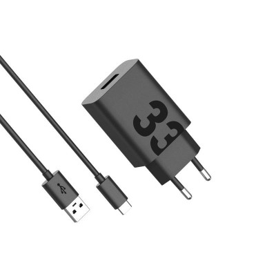Cargador de pared Motorola, 33 W, 3 A, 1 USB-A, con cable USB-C, negro PG38C06448