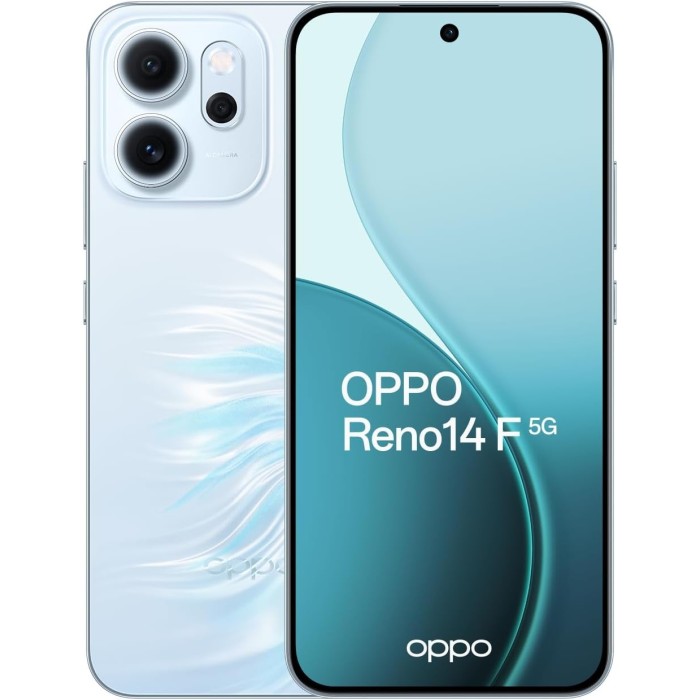 Smartphone OPPO Reno14 F 5G 8GB 256GB 6.57" AMOLED 50MP IP69 Carga Rápida 45W Opal Blue