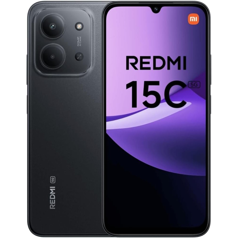 Smartphone Xiaomi Redmi 15C 4GB 128GB 5G Dual SIM Pantalla 6.9" Negro Medianoche