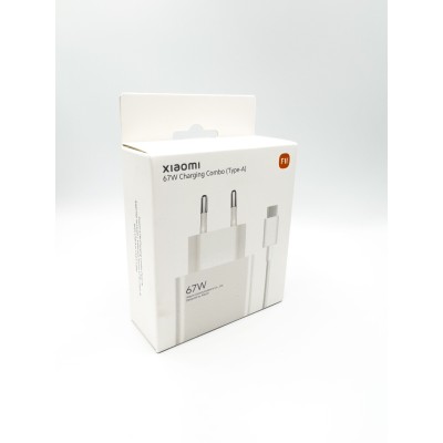 Cargador de Pared Xiaomi MDY-12-EH GaN, 67W, 6.2A, 1 x USB-A, con Cable USB-C, Blanco